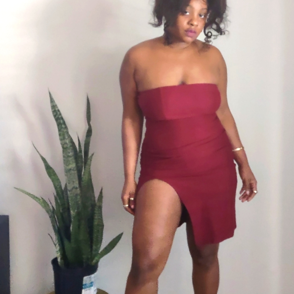 Strapless Red Fitted Dress